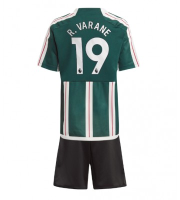 Manchester United Raphael Varane #19 Bortaställ Barn 2023-24 Kortärmad (+ Korta byxor)